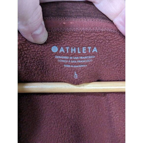 Athleta Altitude Polartec Half Zip Women's Sweatshirt in Mahogany Brown - Size L - Picture 8 of 8